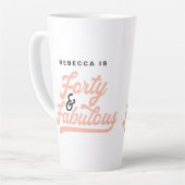 script voor 40 en fantastische verjaardagscourant latte mok (Linkerhoek)