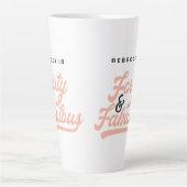 script voor 40 en fantastische verjaardagscourant latte mok (Voorkant)