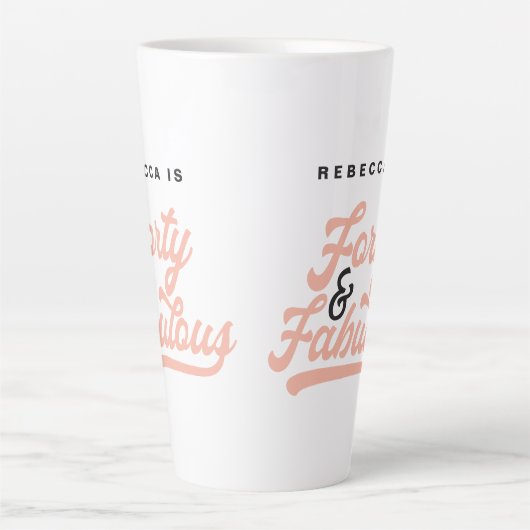 script voor 40 en fantastische verjaardagscourant latte mok (Voorkant)