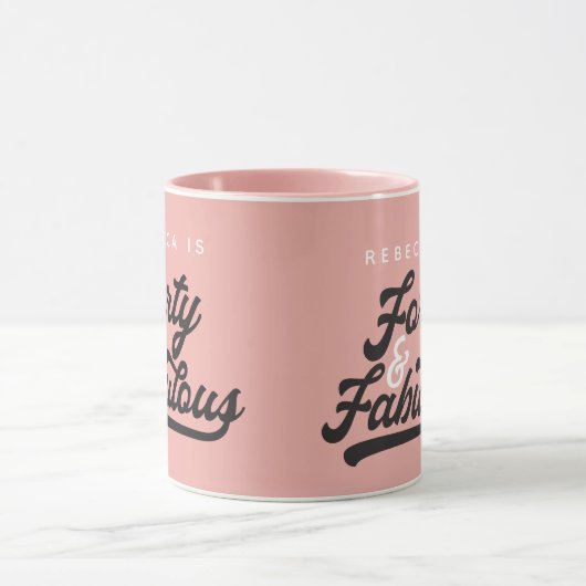 script voor 40 en fantastische verjaardagscourant mok (Midden)