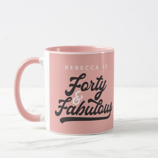 script voor 40 en fantastische verjaardagscourant mok (Links)