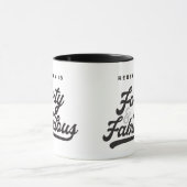  script voor 40 en fantastische verjaardagscourant mok (Midden)