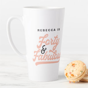 script voor 40 en fantastische verjaardagsretro latte mok