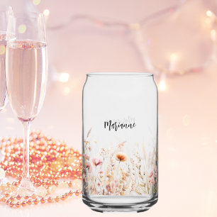 script voor aangepaste naam van Wildflower Blikvorm Glas