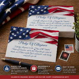 Script voor Amerikaanse vlag met belofte van trouw Briefkaart
