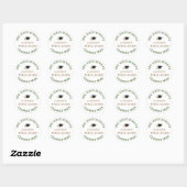 Script voor eindexamenfeest van afstuderende midde ronde sticker (Vel)