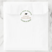 Script voor eindexamenfeest van afstuderende midde ronde sticker (Tas)