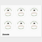 Script voor eindexamenfeest van middelbare scholie ronde sticker (Vel)