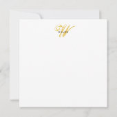  script voor modern zwart-wit en goudmonogram notitiekaartje (Achterkant)