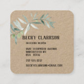  script voor Silver Blue Greenery Kraft Paper Vierkante Visitekaartje (Achterkant)