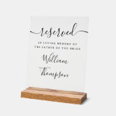 Script Voorbehouden Vader Van De Bruid Herdenking Acryl Bord (Hoek)