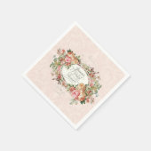 Script Vrijgezellenfeest  Blush Bloemen Boeket Servetten (Hoek)