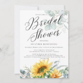 Script Vrijgezellenfeest Elegant Sunflower Eucalyp Kaart (Voorkant)