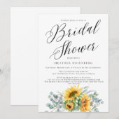 Script Vrijgezellenfeest Elegant Zonnebloem Kaart (Voorkant / Achterkant)