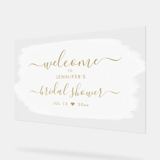 Script Vrijgezellenfeest Welkom Gouden Verf Wit Acryl Bord