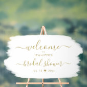 Script Vrijgezellenfeest Welkom Gouden Verf Wit Acryl Bord (Neutraal)