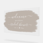 Script Vrijgezellenfeest Welkom Paint Beige Acryl Bord (Hoek)