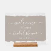 Script Vrijgezellenfeest Welkom Paint Beige Acryl Bord (Voorkant)