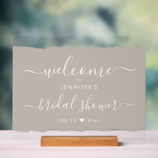 Script Vrijgezellenfeest Welkom Paint Beige Acryl Bord (Neutraal)