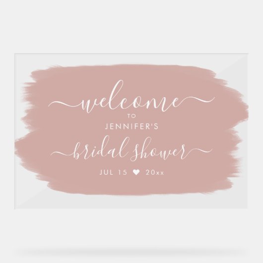 Script Vrijgezellenfeest Welkom Paint Dusty Roos R Acryl Bord (Voorkant)