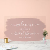 Script Vrijgezellenfeest Welkom Paint Dusty Roos R Acryl Bord (Huwelijk)