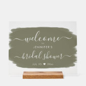 Script Vrijgezellenfeest Welkom Paint Sage Acryl Bord (Voorkant)