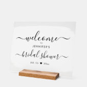 Script Vrijgezellenfeest Welkom Zwart Paint Wit Acryl Bord (Hoek)