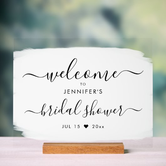 Script Vrijgezellenfeest Welkom Zwart Paint Wit Acryl Bord (Neutraal)