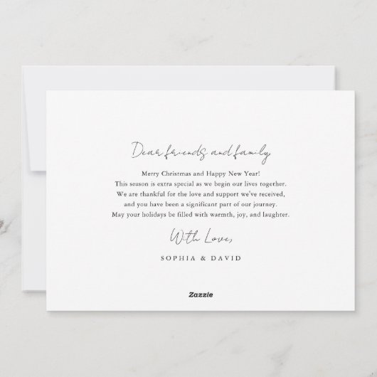 Script Vrolijk en getrouwde Pas getrouwd Foto Kers Feestdagenkaart (Achterkant)