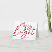 Script Vrolijk en helder kerstrood Feestdagen Kaart (Voorkant)