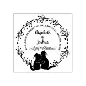 Script Vrolijk Kerst Kat Retouradres Rubberstempel (Afrduk)