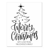 Script Vrolijk Kerstfeest met liefde, familie groo Rubberstempel (Afrduk)