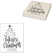 Script Vrolijk Kerstfeest met liefde, familie groo Rubberstempel (Gestempeld)