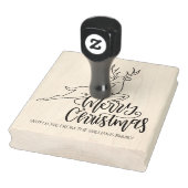 Script Vrolijk Kerstfeest, Moderne Line Art Herten Rubberstempel (Stempel)