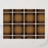  script vrolijk kerstfeest mosterd tartan foto  folie feestdagenkaart (Achterkant)