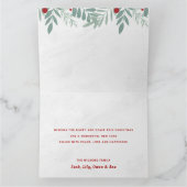 Script Vrolijk Kerstfeest Rood en Groen Botanisch Kaart (Binnen)