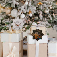 script vrolijk kerstfeest rustiek hert 1 foto