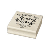 Script Warm Wensen Gepersonaliseerde familienaam Rubberstempel (Stempel)