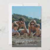 Script Wat echt belangrijk is Strandfoto Kerstmis Feestdagenkaart (Voorkant)