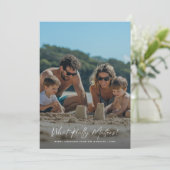 Script Wat echt belangrijk is Strandfoto Kerstmis Feestdagenkaart (Staand voorkant)