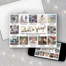 Script wat een jaar! 12 Foto Collage Goud & Wit