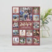 Script wat een jaar! 15 Foto Collage Bourgogne Gou Feestdagenkaart (Staand voorkant)