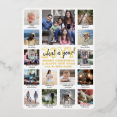 Script wat een jaar! 15 Fotocollage en bijschrifte Folie Feestdagenkaart (Voorkant)