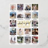 Script wat een jaar! 18 Fotocollage en bijschrifte Folie Feestdagenkaart (Voorkant)