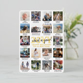 Script wat een jaar! 18 Fotocollage en bijschrifte Folie Feestdagenkaart (Staand Voorkant)