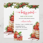 Script Watercolor Berry sweet Baby shower Kaart (Voorkant / Achterkant)