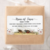 Script Watercolor Boerderij Kwartel Eierdoos Label (Insitu)