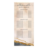 Script Watercolor Roze Zwart Goud Marmer Prijs Reclamekaart (Achterkant)