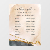 Script Watercolor Roze Zwart Goud Openingstijden Raamsticker (Vel)