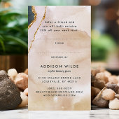 Script Waterverf Roze Zwart Goud Marmer Zakelijk Aanbevelingskaartje